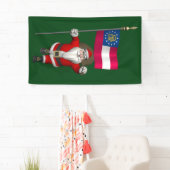 Patriottische kerstman Bezoek Georgië Spandoek (Insitu)