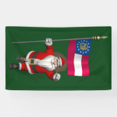 Patriottische kerstman Bezoek Georgië Spandoek (Horizontaal)
