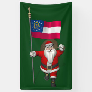 Patriottische kerstman Bezoek Georgië Spandoek