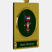 Patriottische kerstman Bezoek Georgië Verguld Banner Ornament (Rechts)