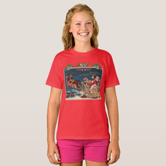 Patriottische Kerstman - Kinder T-shirt (Voorkant volledig)