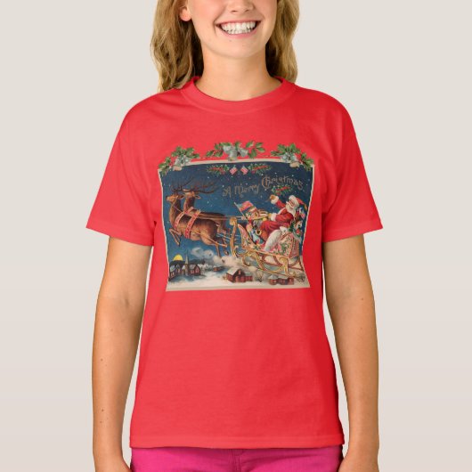Patriottische Kerstman - Kinder T-shirt (Voorkant)