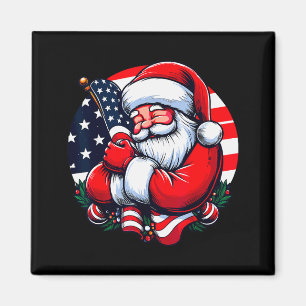 Patriottische Kerstman Mannen Vrouwen VS Vlag Kers Magneet