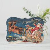 Patriottische Kerstman Mery Uitnodiging (Staand voorkant)