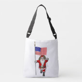 Patriottische Kerstman met sterren en strepen Crossbody Tas (Voorkant)
