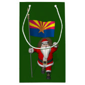 patriottische kerstman met vlag van Arizona Klein Cadeauzakje (Achterkant)