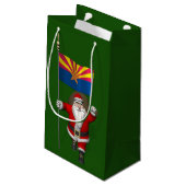 patriottische kerstman met vlag van Arizona Klein Cadeauzakje (Achterkant Gekanteld)