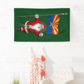 patriottische kerstman met vlag van Arizona Spandoek (Insitu)