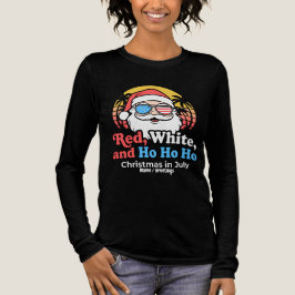 Patriottische Kerstman Rood, Wit & Ho Kerstmis in Tri-Blend Shirt