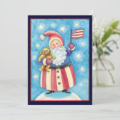 Patriottische Kerstman Sinterklaas Een Vlaggenuitn Kaart (Staand voorkant)