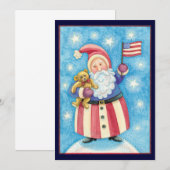 Patriottische Kerstman Sinterklaas Een Vlaggenuitn Kaart (Voorkant / Achterkant)