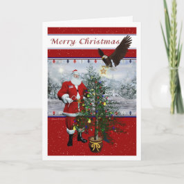 Patriottische Kerstman Vrolijk Kerstfeest Kaart