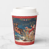 Patriottische Kerstman Vrolijk Kerstfeest Papieren Bekers (Achterkant)