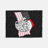 Patriottische Kerstman VS Amerikaanse Vlag Amerika Fleece Deken (Voorkant (Horizontaal))