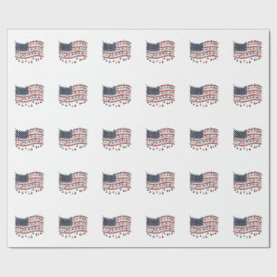 Patriottische Kerstmis Amerikaanse Vlag met Lichtj Cadeaupapier