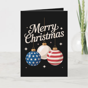 Patriottische Kerstmis Amerikaanse Vlag Versiering Kaart