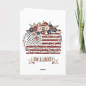 Patriottische Kerstmis Amerikaanse Vlag "Vreugde & Kaart (Achterkant)