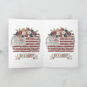 Patriottische Kerstmis Amerikaanse Vlag "Vreugde & Kaart (Binnen)