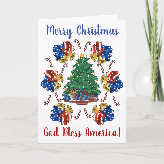 Patriottische Kerstmis Feestdagen Kaart (Voorkant)