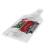 Patriottische Kerstmis Red Truck Flag Rustic Snijplank (Hoek)