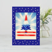 Patriottische Kerstmis Welkom Home Party Uitnodigi Kaart (Staand voorkant)