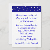 Patriottische Kerstmis Welkom Home Party Uitnodigi Kaart (Achterkant)