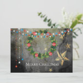 Patriottische kerststerren in lights feestdagenkaart (Staand voorkant)