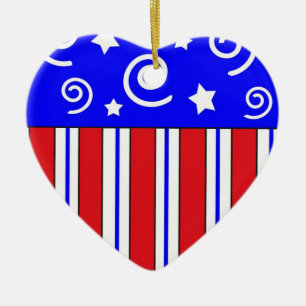 Patriottische kerstversiering keramisch ornament