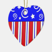 Patriottische kerstversiering keramisch ornament (Links)