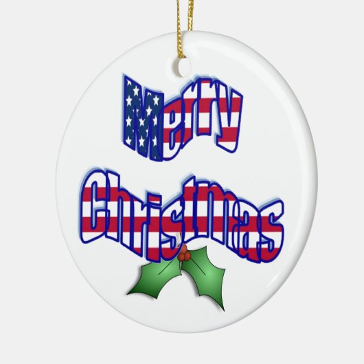Patriottische kerstversiering keramisch ornament (Links)