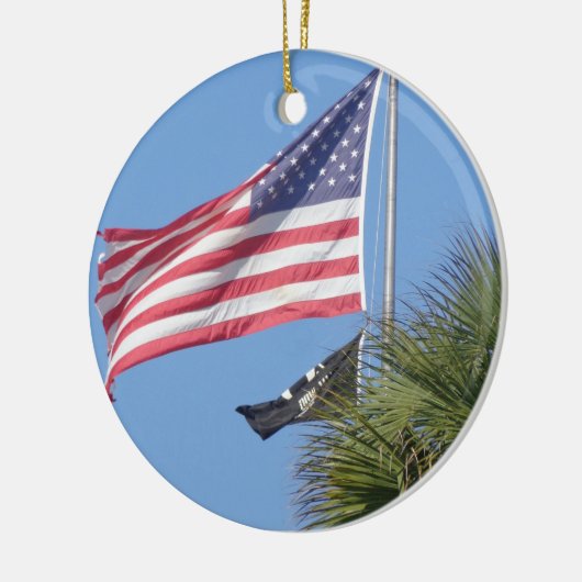 Patriottische kerstversiering keramisch ornament (Links)