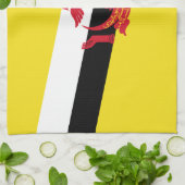 Patriottische keukenhanddoek met vlag van Brunei (Gevouwen)