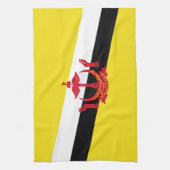Patriottische keukenhanddoek met vlag van Brunei (Verticaal)