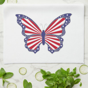 Patriottische keukenhanddoeken: rood wit en blauw  theedoek