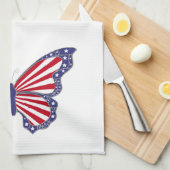Patriottische keukenhanddoeken: rood wit en blauw  theedoek (Quarter Fold)