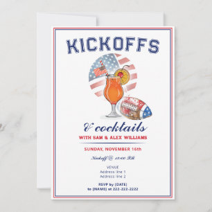 Patriottische Kickoffs & Cocktails Football Game D Kaart