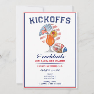 Patriottische Kickoffs & Cocktails Football Game D Kaart