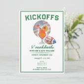 Patriottische Kickoffs & Cocktails Game Day Footba Kaart (Staand voorkant)