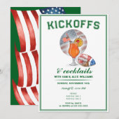 Patriottische Kickoffs & Cocktails Game Day Footba Kaart (Voorkant / Achterkant)