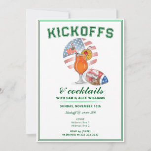Patriottische Kickoffs & Cocktails Game Day Footba Kaart
