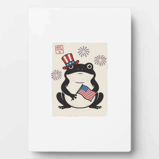 Patriottische kikker vintage gravure vector kunst_ fotoplaat (voorkant)