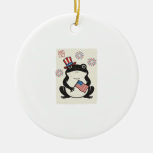 Patriottische Kikker Vintage Gravure Vector Kunst_ Keramisch Ornament