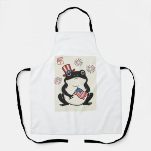 Patriottische Kikker Vintage Gravure Vector Kunst_ Schort