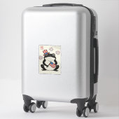 Patriottische kikker vintage gravure vector kunst_ sticker (Koffer)