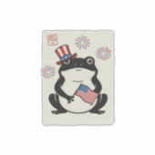Patriottische kikker vintage gravure vector kunst_ sticker (Voorkant)
