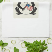 Patriottische Kikker Vintage Gravure Vector Kunst_ Theedoek (Gevouwen)