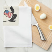 Patriottische Kikker Vintage Gravure Vector Kunst_ Theedoek (Quarter Fold)