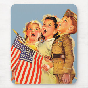 Patriottische Kinderen 1940s illustratie Muismat