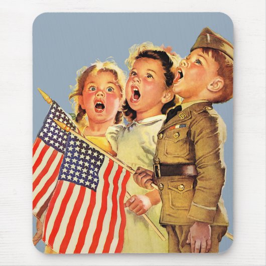 Patriottische Kinderen 1940s  illustratie Muismat (Voorkant)