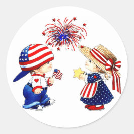 Patriottische kinderen ronde sticker